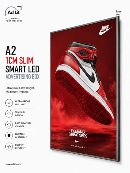 Ultra Slim Advertising Lightbox - A2 Size (16.54 × 23.39 inches)